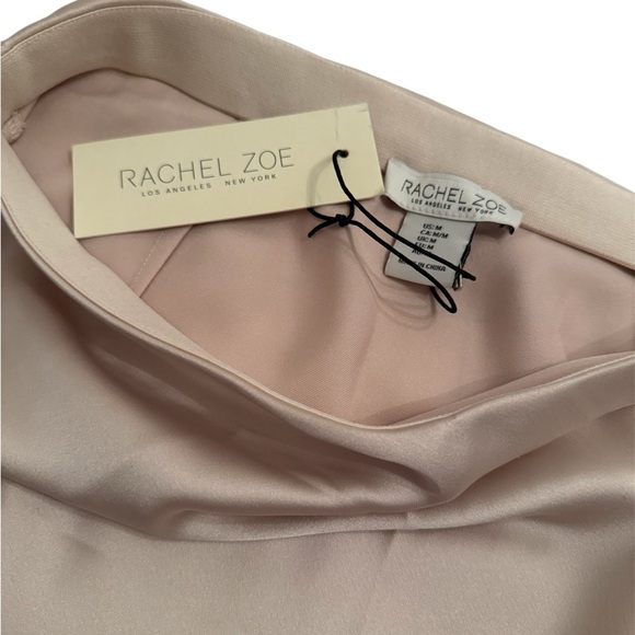 NWT Rachel Zoe Champagne Satin Midi Skirt Size Medium - Picture 3 of 3
